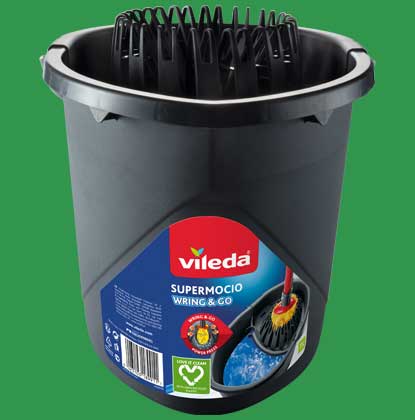 Vileda wring & go bucket - made with more than 90% recycled material